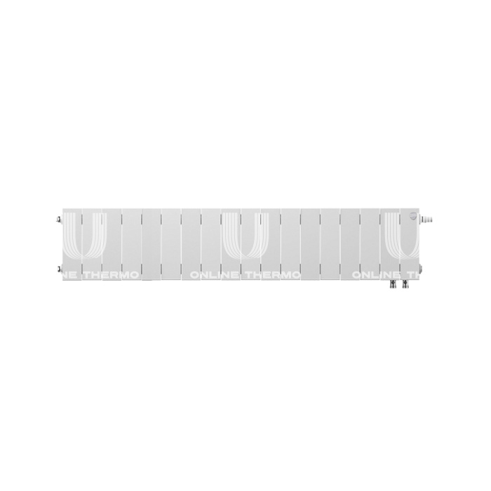 Биметаллический дизайн радиатор Royal Thermo PianoForte VD 200 Bianco Traffico (белый) VDR80 - 18 секций, нижнее правое подключение, 80мм 