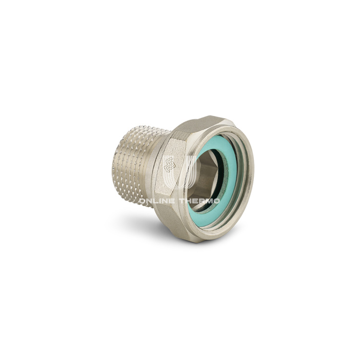 Соединитель переходной Varmega с НГ ВР-НР 1"x3/4", VMTF58-N000605, с плоским уплотнением, никелированный 