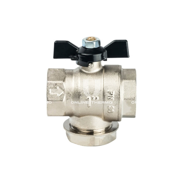 Кран шаровой Stout с фильтром 1" (ручка-бабочка) 