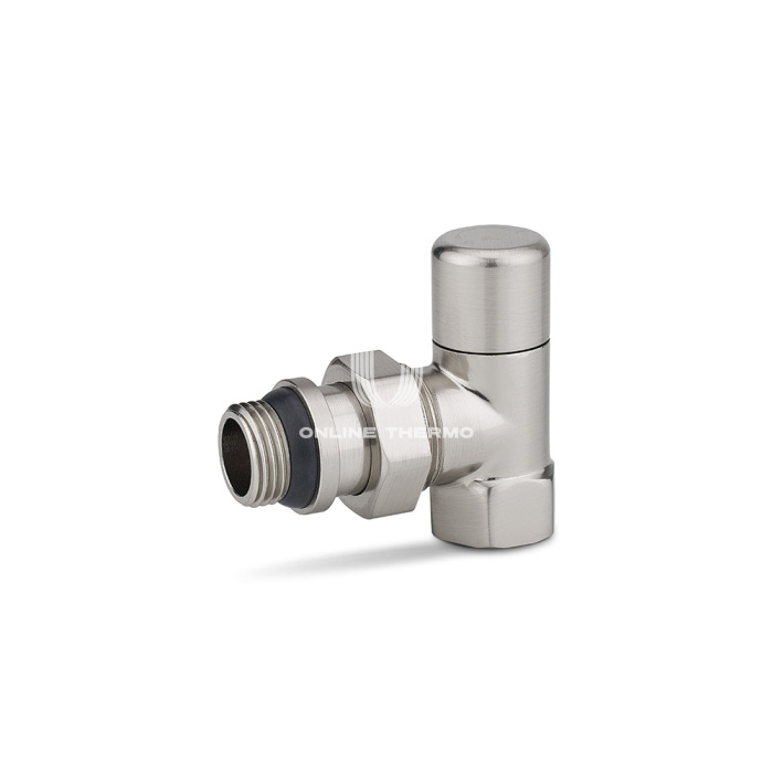 Радиаторный клапан ручной регулировки Varmega VMDV01-510404, 1/2" ВР-НР, угловой, матовый никель 