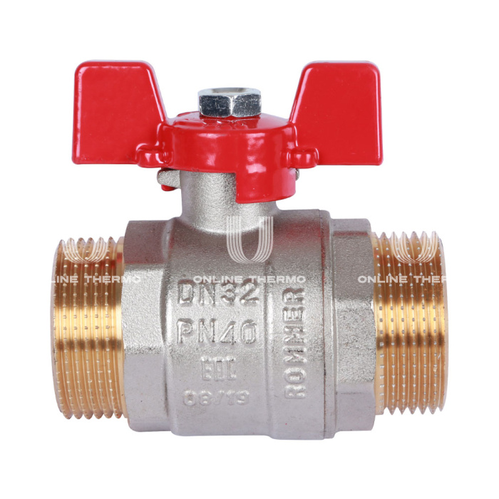 Кран шаровый Rommer RBV-0007-0410232, 1 1/4" НР-НР, стандартный, ручка-бабочка 