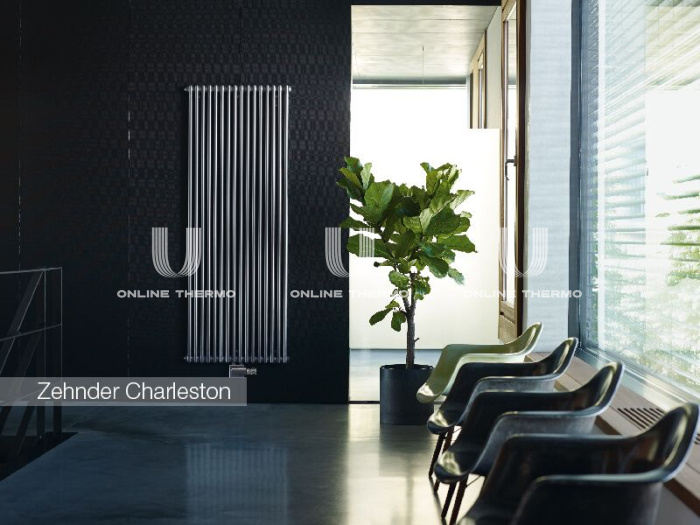 Стальной трубчатый радиатор Zehnder Charleston Completto 2180/06 V001 TechnoLine 1/2", нижний, прозрачный лак, с креплением 