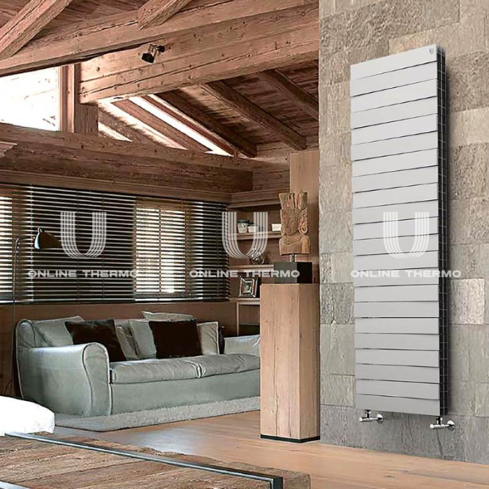 Биметаллический дизайн радиатор Royal Thermo PianoForte Tower 500 Silver Satin (серый) - 22 секции, нижнее / верхнее раздельное подключение 