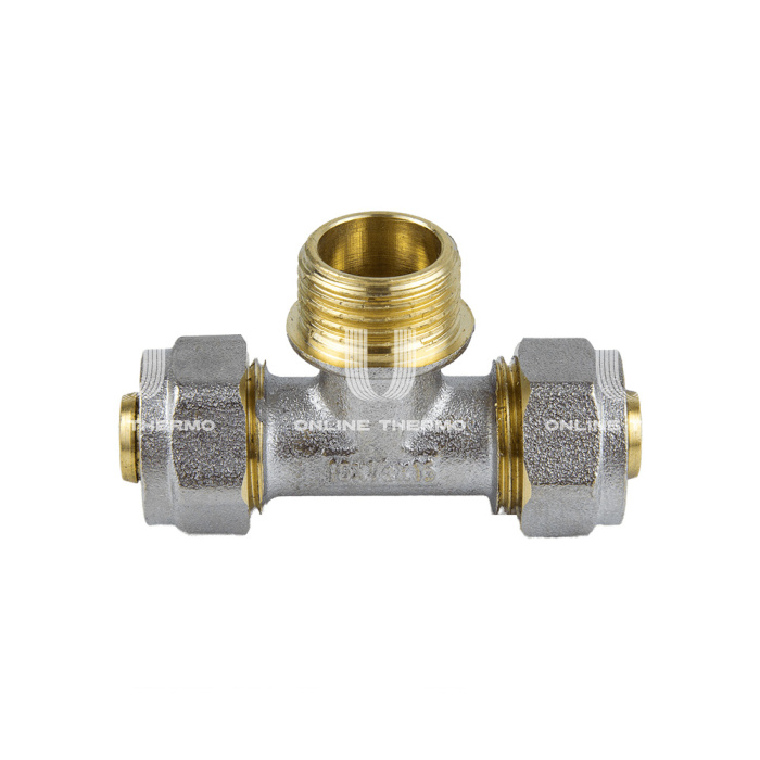 Тройник с наружной резьбой Aquasfera 7014-01, 1/2"×16 мм, компрессионный 