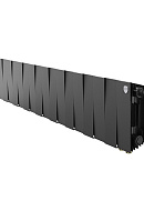 Биметаллический дизайн радиатор Royal Thermo PianoForte VD 200 Noir Sable (черный) VDR80 - 18 секций, нижнее правое подключение, 80мм 