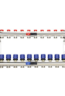 Коллекторная группа для отопления Varmega VM15812 ВР 1", на 12 контуров 3/4" EK, латунь 