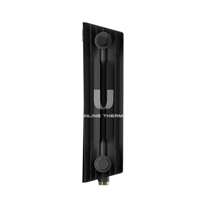 Биметаллический дизайн радиатор Royal Thermo PianoForte VD 300 Noir Sable (черный) VDR80 - 8 секций, нижнее правое подключение, 80мм 