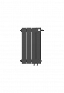 Биметаллический дизайн радиатор Royal Thermo PianoForte 500 Noir Sable (черный) VDR80 - 4 секции, нижнее правое подключение, 80 мм 