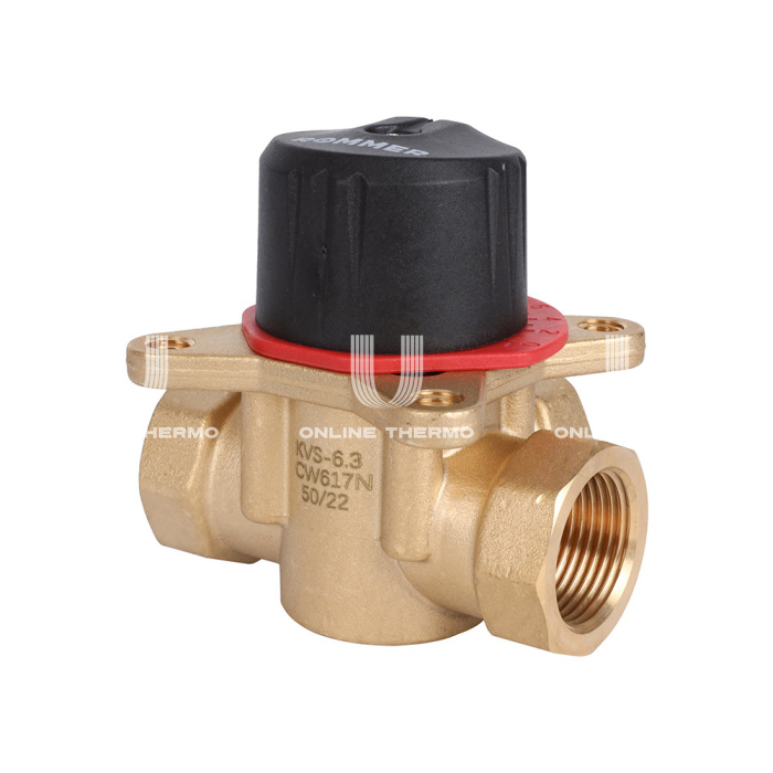 Трехходовой поворотный клапан Rommer RVM-0003-006320 ВР 3/4", Kvs 6.3 
