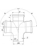 Крестовина одноплоскостная 87º PP-MD (полипропилен минерализированный) Ostendorf Skolan Safe SKDA 335900 D110х110х110 мм 