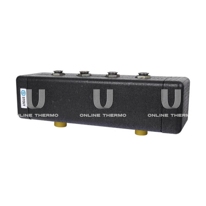 Балансировочный коллектор с гидравлическим разделителем Stout SDG-0018-002502 DN20, до 70 кВт, конструкционная сталь, с термоизоляцией 