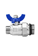 Комплект прямых шаровых кранов Varmega VM15952, 1"x3/4" НР-НР, с разъемным соединением, ручка-бабочка, для коллекторных групп 