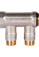 Коллектор Stout с шаровыми кранами SMB 6210 3/4", 2 отвода 1/2" (красные ручки) 