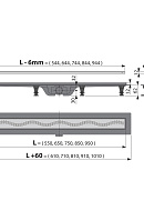 Душевой лоток (водоотводящий желоб) AlcaPlast APZ8-850, Simple, горизонтальный сток - 850 мм 