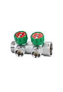 Коллектор регулирующий Varmega VM14632, 1", на 2 выхода 3/4"ЕК, хромированный 