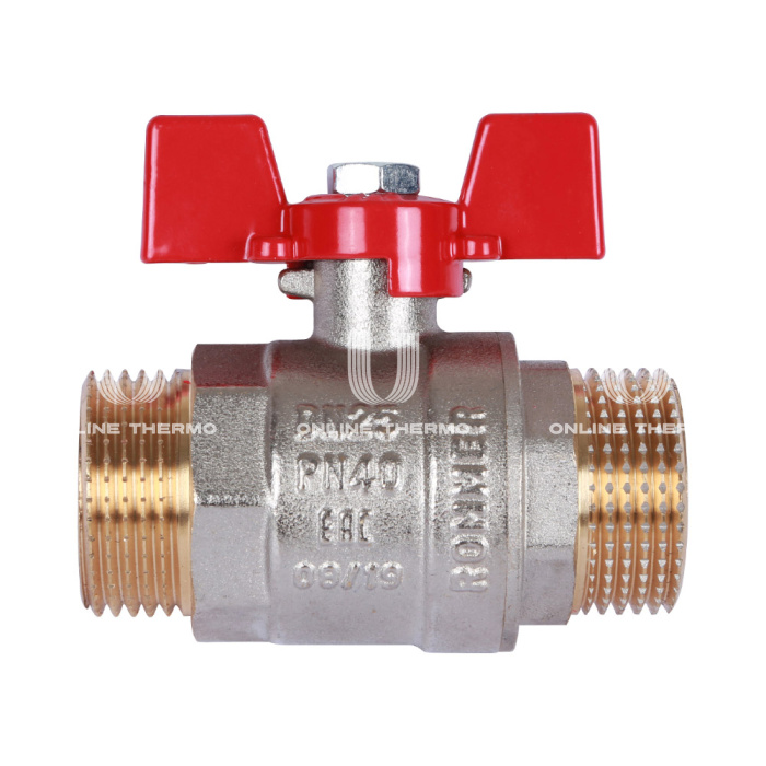 Кран шаровый Rommer RBV-0007-0410225, 1" НР-НР, стандартный, ручка-бабочка 