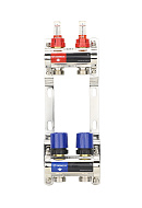 Коллекторная группа с расходомерами Varmega VM15402 ВР 1", на 2 контура 3/4" EK, латунь 
