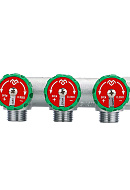 Коллектор регулирующий Varmega VM14603, 3/4", на 3 выхода 1/2", хромированный 