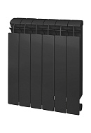 Биметаллический радиатор Global Style Plus 500, черный - 8 секций, боковое подключение 
