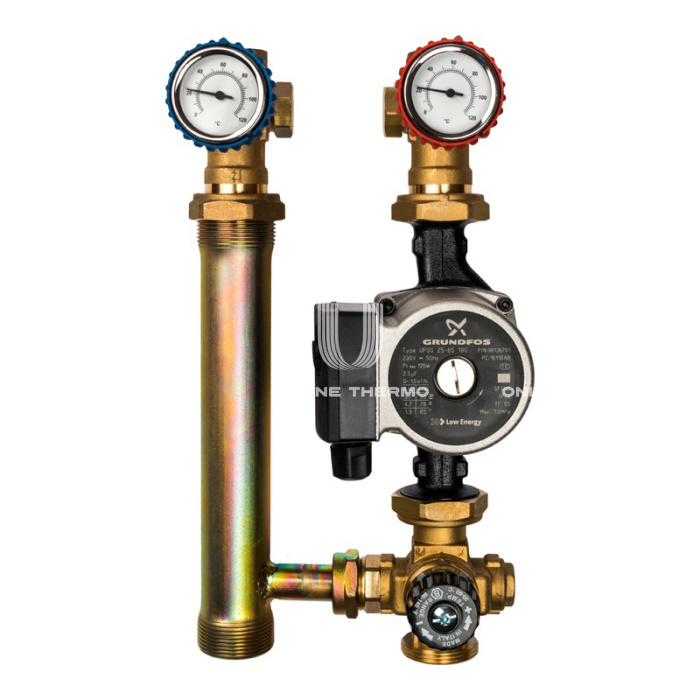 Насосная группа Stout SDG-0002-002502 DN 25 (1") с термосмесителем и насосом Grundfos UPSO 25-65 