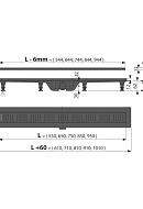 Душевой лоток (водоотводящий желоб) AlcaPlast APZ10BLACK-850M, с решеткой в комплекте, черный, горизонтальный сток - 850 мм 