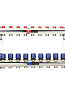 Коллекторная группа для отопления Varmega VM15811 ВР 1", на 11 контуров 3/4" EK, латунь 