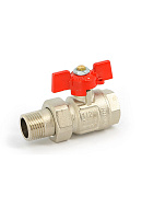 Кран шаровый с разъемным соединением Uni-Fitt Etalon 113T3000, 3/4" ВР-HР, полнопроходной, ручка-бабочка 