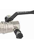Кран шаровый Bugatti Oregon 03300034 1 1/4" ВР-ВР, 330, полнопроходной, ручка-рычаг, с заглушкой 1/4" и дренажным вентилем 