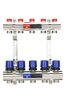 Коллекторная группа для отопления Varmega VM15805 ВР 1", на 5 контуров 3/4" EK, латунь 
