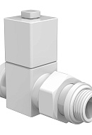 Комплект дизайнерских радиаторных прямых клапанов ручной регулировки Royal Thermo Cube RTE 56.0005 1/2" ВР-НР, белый, 2 шт. 