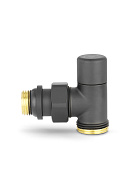 Радиаторный клапан ручной регулировки Varmega VMDV01-210415, 1/2"×3/4"ЕК НР, угловой, черный 