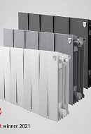 Биметаллический дизайн радиатор Royal Thermo PianoForte 300 Silver Satin (серый) - 10 секций, боковое подключение 
