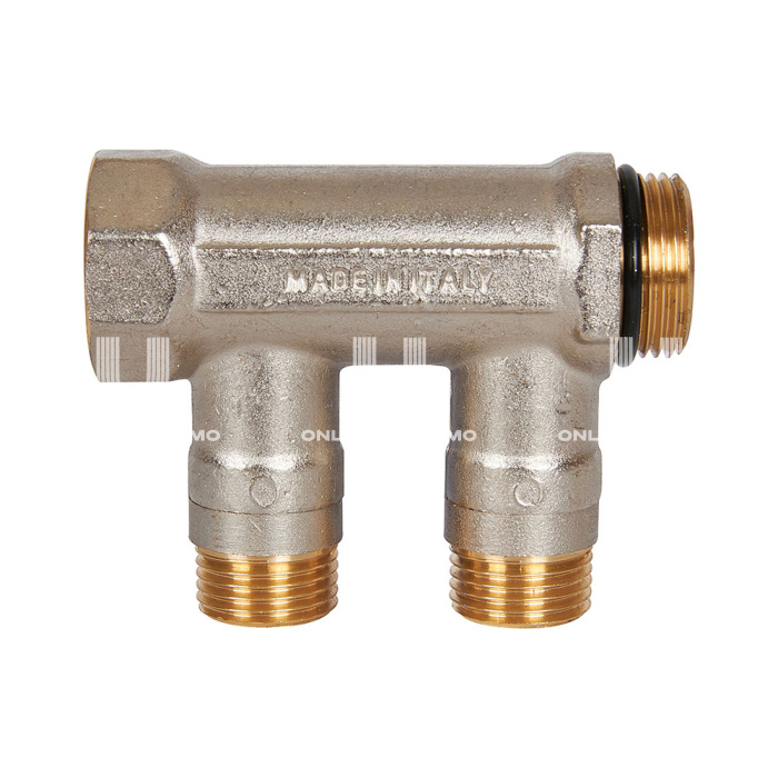 Коллектор Stout с шаровыми кранами SMB 6211 3/4", 2 отвода 1/2" (синие ручки) 