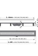 Душевой лоток (водоотводящий желоб) AlcaPlast APZ18-850 Simple, горизонтальный сток - 850 мм 