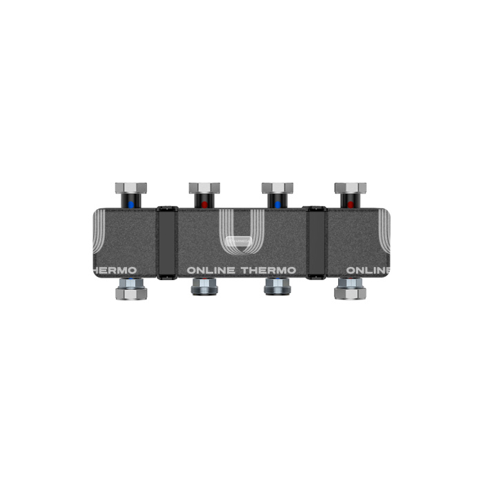 Распределительный коллектор Varmega V-Flow VMPG05-000003, до 3 контуров, сталь, с термоизоляцией 