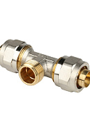 Тройник с наружной резьбой Stout SFS-0011-001220 1/2"х20, никелированный, компрессионный 
