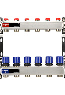Распределительный коллектор (группа) для отопления Varmega VM15506 ВР 1", на 6 контуров 3/4" EK, нержавеющая сталь 
