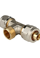 Тройник с наружной резьбой Stout SFS-0011-001216 1/2"х16, никелированный, компрессионный 