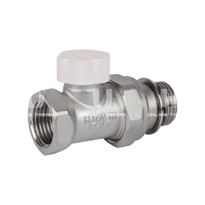 Запорный радиаторный клапан (вентиль) ручной регулировки Stout SVL-1156-100015, 1/2" ВР-НР, прямой, с уплотнением 