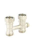 Узел нижнего подключения Uni-fitt 190N3300 3/4"EKх3/4"EK НР-ВР, прямой, со встроенными кранами и байпасом, для однотрубных систем 