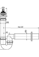 Сифон для мойки Alcaplast A800-DN50, L-образный, пластиковый, с нержавеющей peшeткой Ø70 