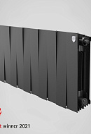 Биметаллический дизайн-радиатор Royal Thermo PianoForte 300, черный - 12 секций, боковое подключение 