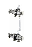 Распределительный коллектор (группа) для отопления Oventrop Multidis SH2 1407152, ВР 1", на 2 контура, 3/4" ЕК, нержавеющая сталь, нерегулирующий 