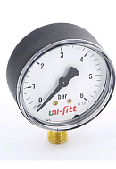 Манометр радиальный Uni-fitt 301P2042, диаметр 80 мм, 6 бар, 1/2" 