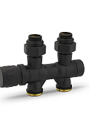 Узел нижнего подключения Varmega VMDV25-200415, 1/2"х3/4"EK, универсальный, черный 