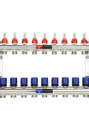 Коллекторная группа с расходомерами Varmega VM15411 ВР 1", на 11 контуров 3/4" EK, латунь 