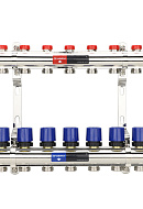 Коллекторная группа для отопления Varmega VM15807 ВР 1", на 7 контуров 3/4" EK, латунь 