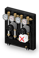 Насосно-смесительный модуль Meibes Kombimix UK_MK M26102.3OSRU, 2 смесительных контура без привода, с насосом Grundfos UPM3 Hybrid 15-70, подача справа 