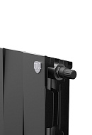 Биметаллический дизайн радиатор Royal Thermo PianoForte VD 200 Noir Sable (черный) VDR80 - 18 секций, нижнее правое подключение, 80мм 