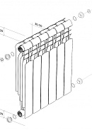 Биметаллический радиатор Royal Thermo Vittoria Super 500 2.0, белый - 11 секций, боковое подключение 